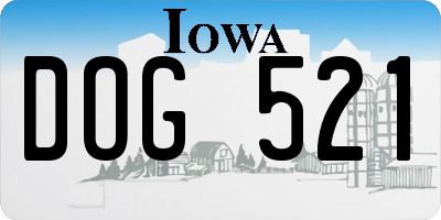 IA license plate DOG521