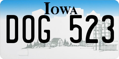 IA license plate DOG523