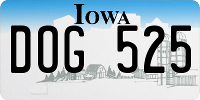 IA license plate DOG525