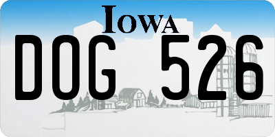 IA license plate DOG526