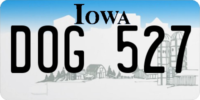 IA license plate DOG527