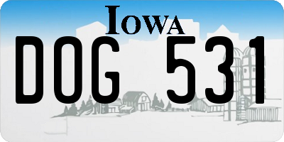 IA license plate DOG531