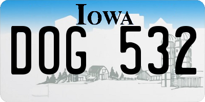 IA license plate DOG532