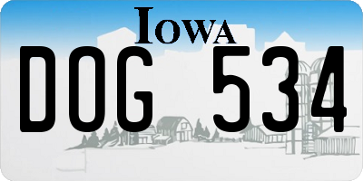 IA license plate DOG534