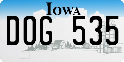IA license plate DOG535