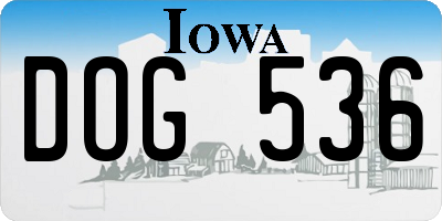 IA license plate DOG536