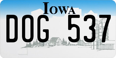 IA license plate DOG537