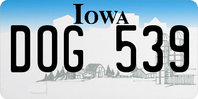 IA license plate DOG539
