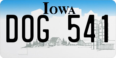 IA license plate DOG541