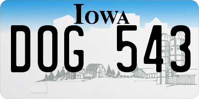 IA license plate DOG543