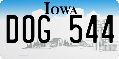 IA license plate DOG544