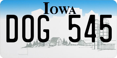 IA license plate DOG545