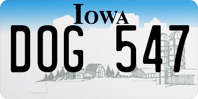 IA license plate DOG547