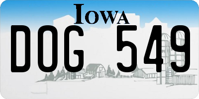 IA license plate DOG549