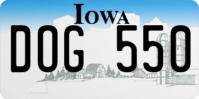 IA license plate DOG550