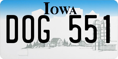 IA license plate DOG551