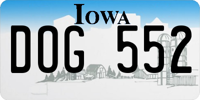 IA license plate DOG552