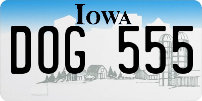 IA license plate DOG555