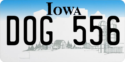IA license plate DOG556