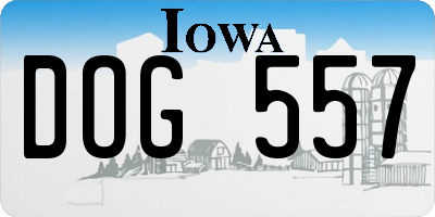 IA license plate DOG557