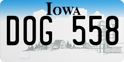IA license plate DOG558