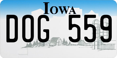 IA license plate DOG559