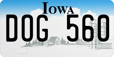 IA license plate DOG560