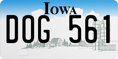 IA license plate DOG561