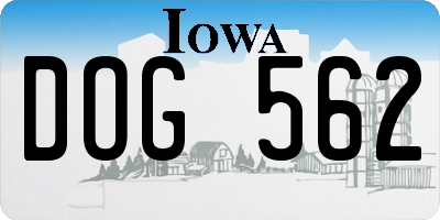 IA license plate DOG562