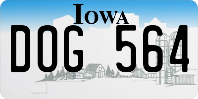 IA license plate DOG564