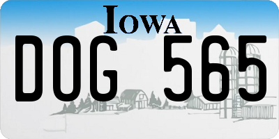 IA license plate DOG565