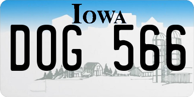 IA license plate DOG566