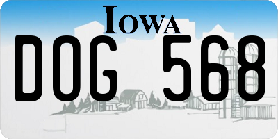 IA license plate DOG568