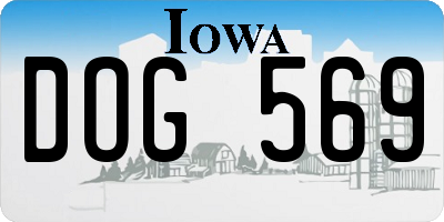 IA license plate DOG569
