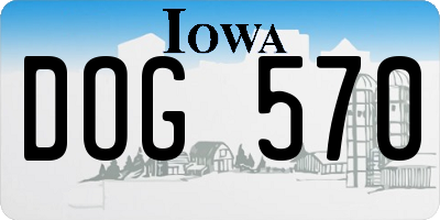 IA license plate DOG570