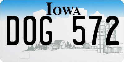 IA license plate DOG572