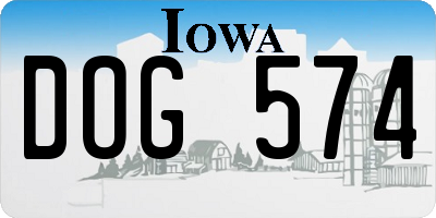 IA license plate DOG574