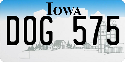 IA license plate DOG575