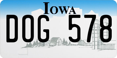 IA license plate DOG578