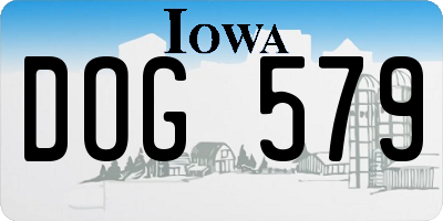 IA license plate DOG579