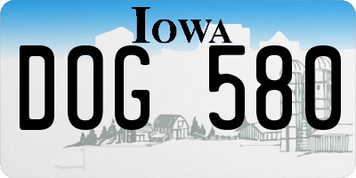 IA license plate DOG580