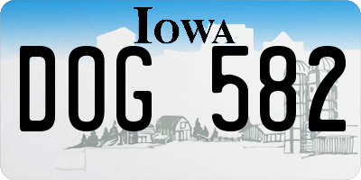 IA license plate DOG582