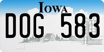 IA license plate DOG583