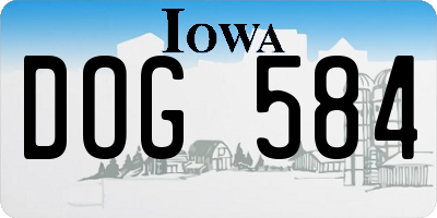 IA license plate DOG584