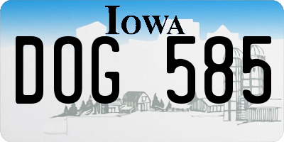 IA license plate DOG585