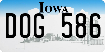 IA license plate DOG586