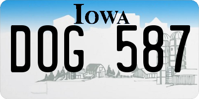 IA license plate DOG587