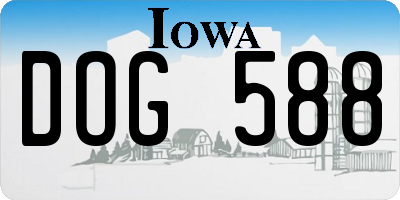 IA license plate DOG588