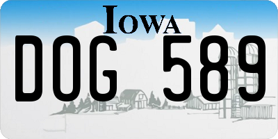 IA license plate DOG589