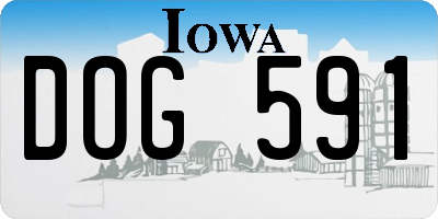 IA license plate DOG591